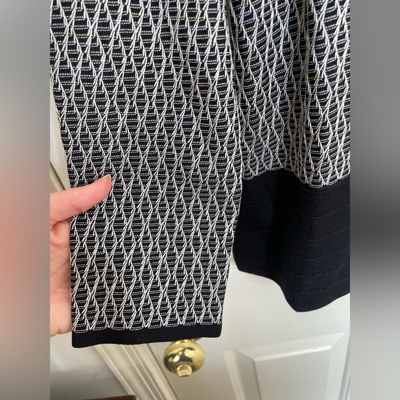 Exclusively Misook Black & White Textured Knit Open Front Cardigan Jacket NWT S - Picture 2 of 9